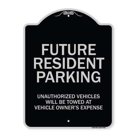 Signmission Designer Series-Unauthorized Vehicles Will Be Towed Black & Silver, 24" x 18", BS-1824-9746 A-DES-BS-1824-9746